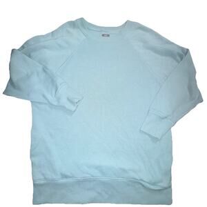 Aerie Oversized Light Blue Sweatshirt With Side Pockets Size Small (Y10)